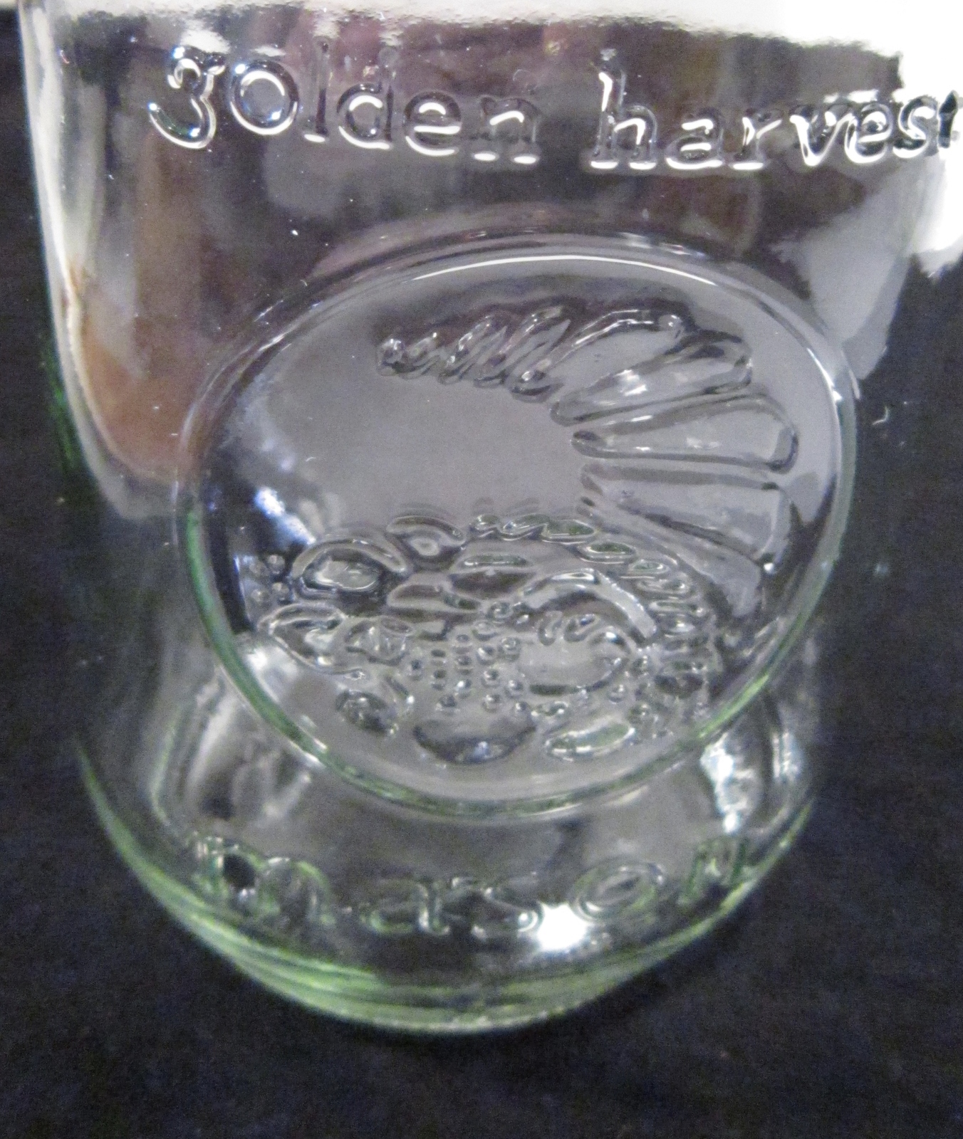 Two Golden Harvest Mason Quart Canning Jars Cornucopia Jars