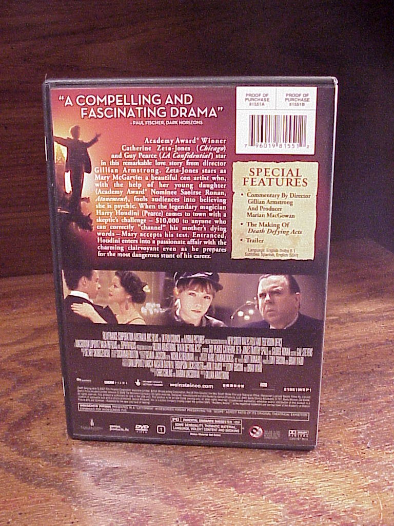 Death Defying Acts Houdini Drama DVD, Used, PG, with Guy Pearce - DVDs ...