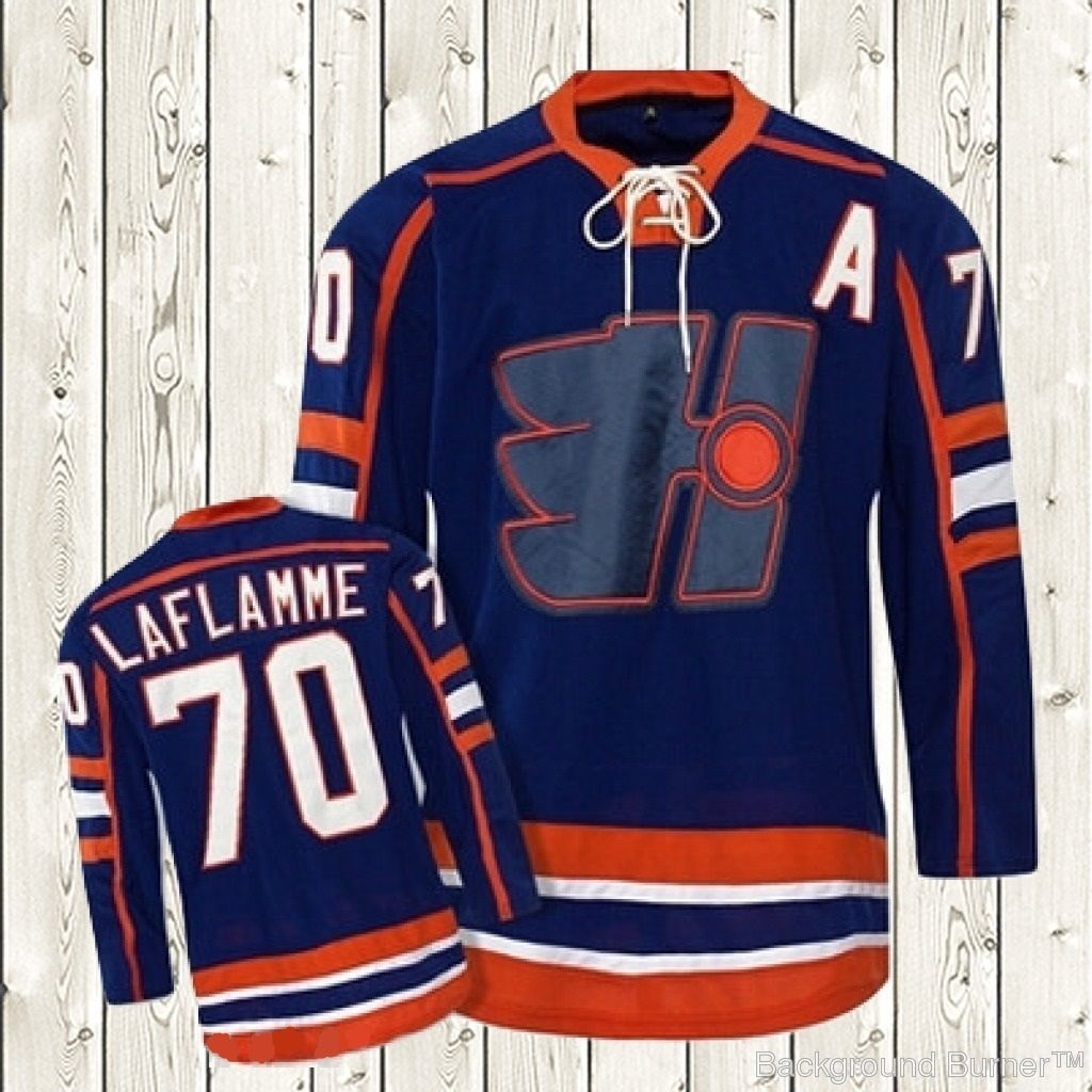 Xavier LaFlamme 70 Stitched Goon Movie Highlanders Men Hockey Jersey