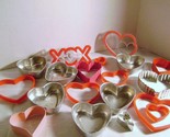 Metal & Plastic Valentine Cookie Cutters & Heart Pans