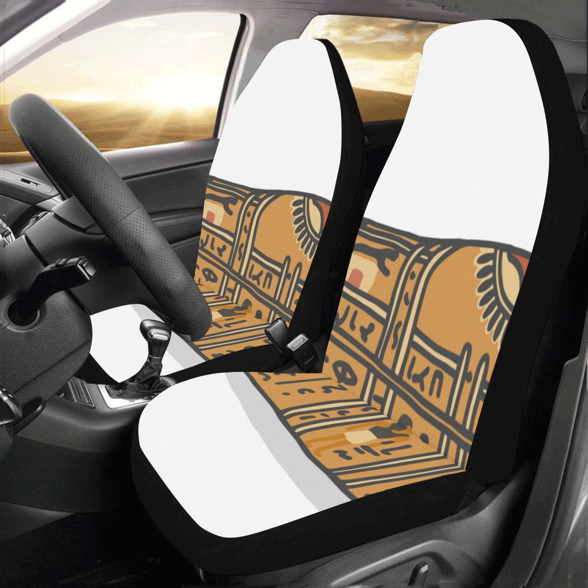 Ancient Egypt Sarcophagus Pharaoh Universal Fit Auto Drive Car Seat