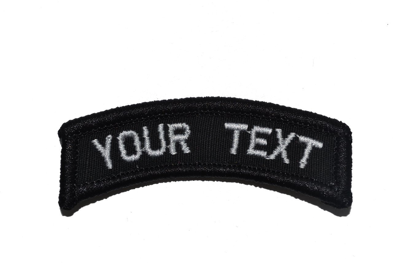 Customizable Text Tab Patch w/Velcro Military/Morale - Black - Sewing