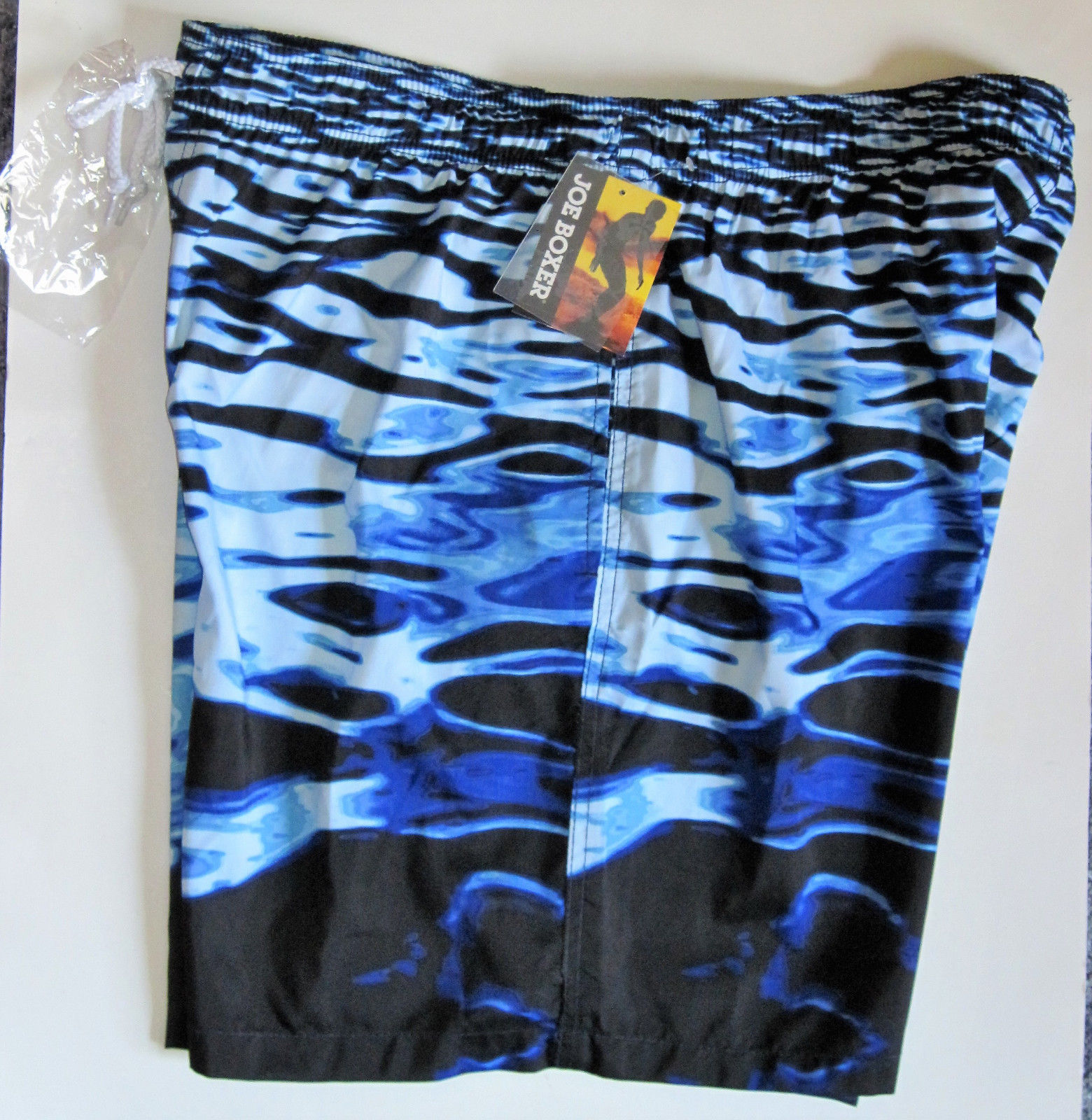 NWT Joe Boxer Swim Bathing Suit Trunks Shorts 4 Pockets Blue Surf