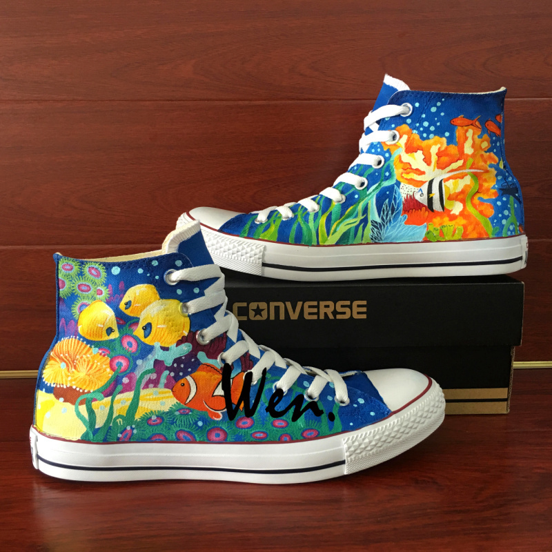 Converse All Star Sea World Underwater World Clown Fish Hand Painted ...