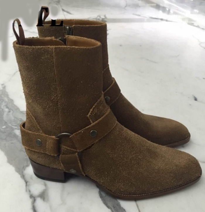 High Quality Suede Green Jodhpurs Men Boot Lundon Ankle Boot Fashion