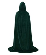Hooded Cape Role Play Halloween Family Costume Velvet Cloak Dark green 1... - $33.65