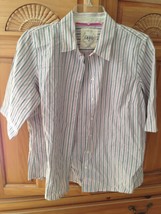 Womens Short sleeve striped blouse by Izod size PL - $24.99