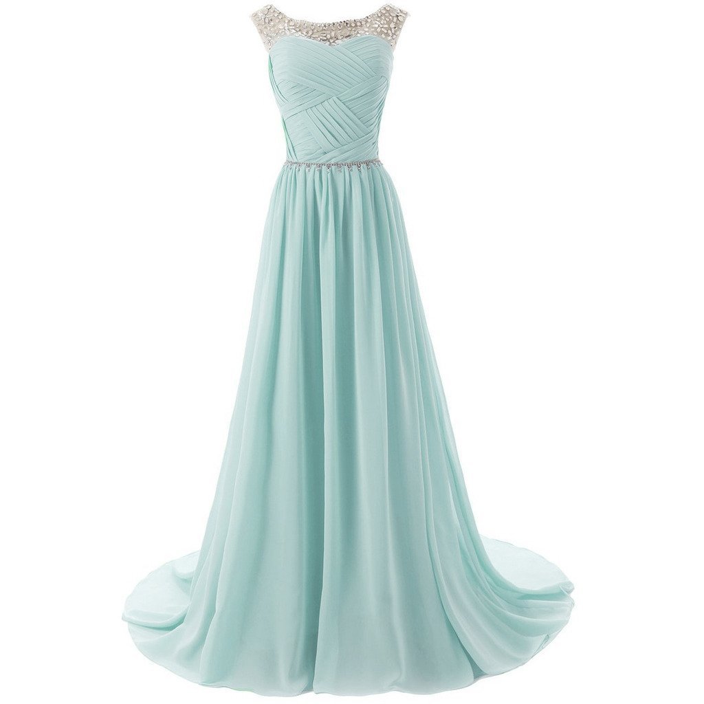 Lemai Sheer Crystals Criss Cross Long Beaded Corset A Line Prom Evening Dress... - $99.99