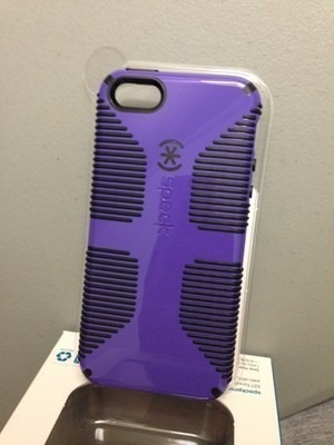 Primary image for Speck Logo CandyShell Grip Case for iPhone 5 5S Purple/Black Retail Packaging