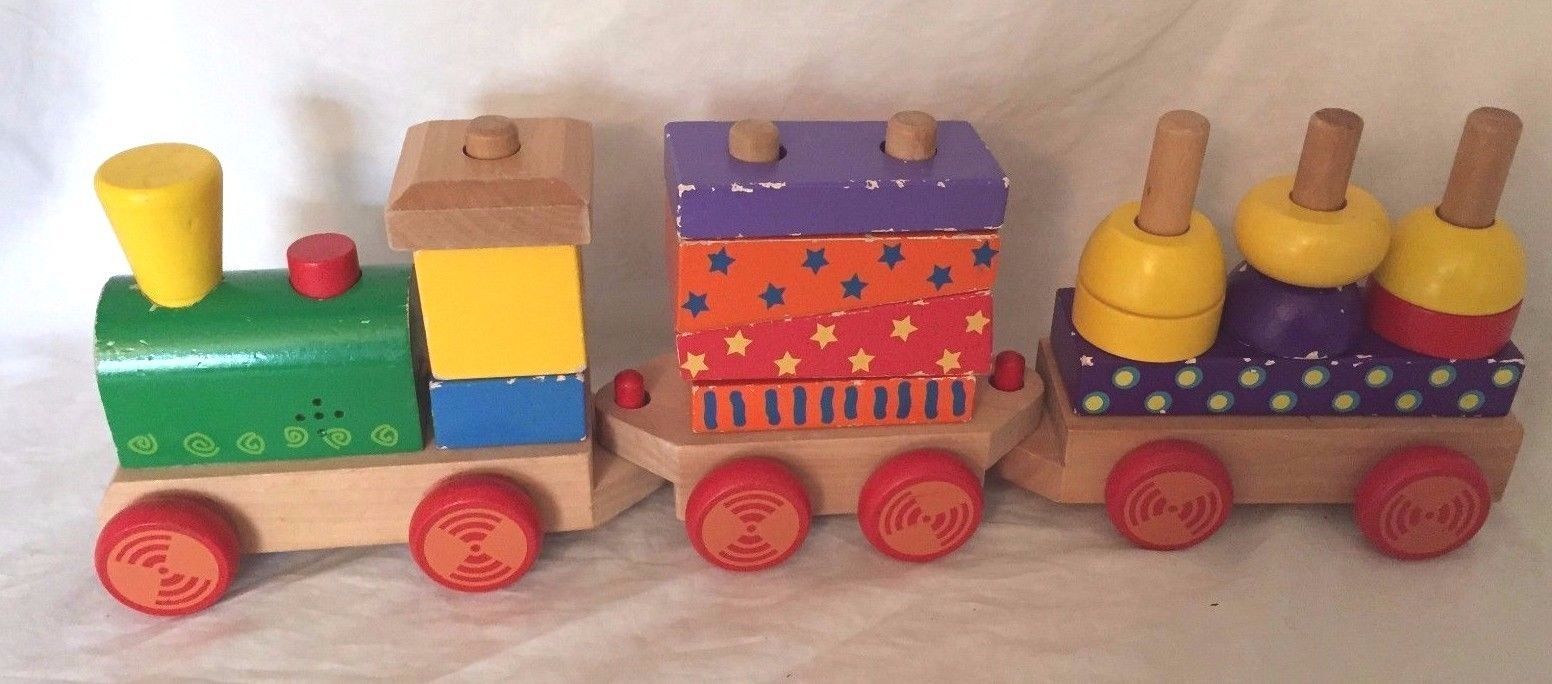 wooden block train