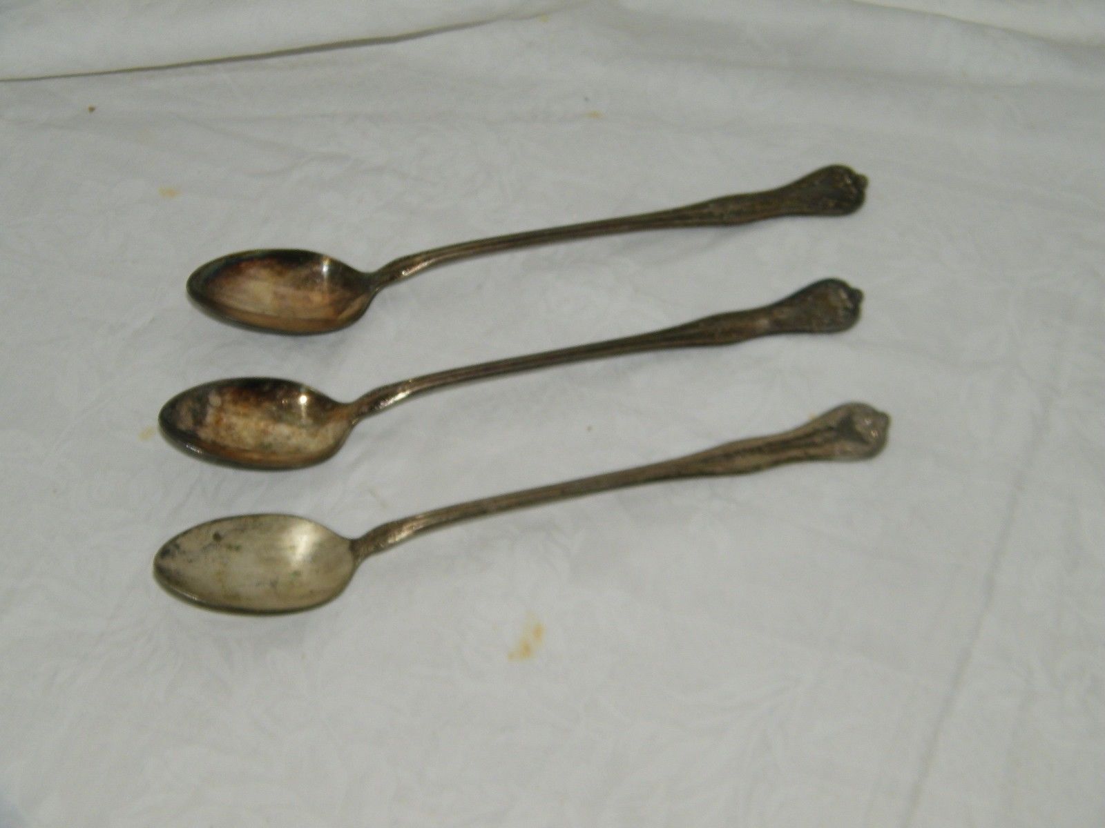 Primary image for 3 QUEEN ELIZABETH NATIONAL SILVERPLATE ICED TEA PARFAIT SPOON 18605 Spoons