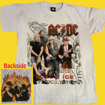 T-SHIRT AC/DC Black Ice HEAVY METAL Angus Young CD WHITE SIZE L - $22.10