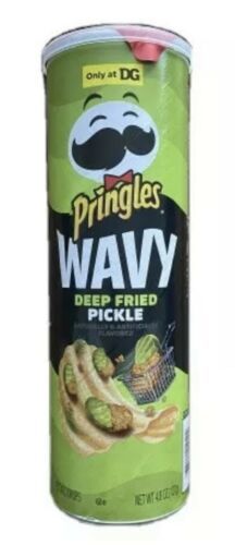 Pringles Deep Fried Pickle Wavy Potato Chips Limited Edition NEW