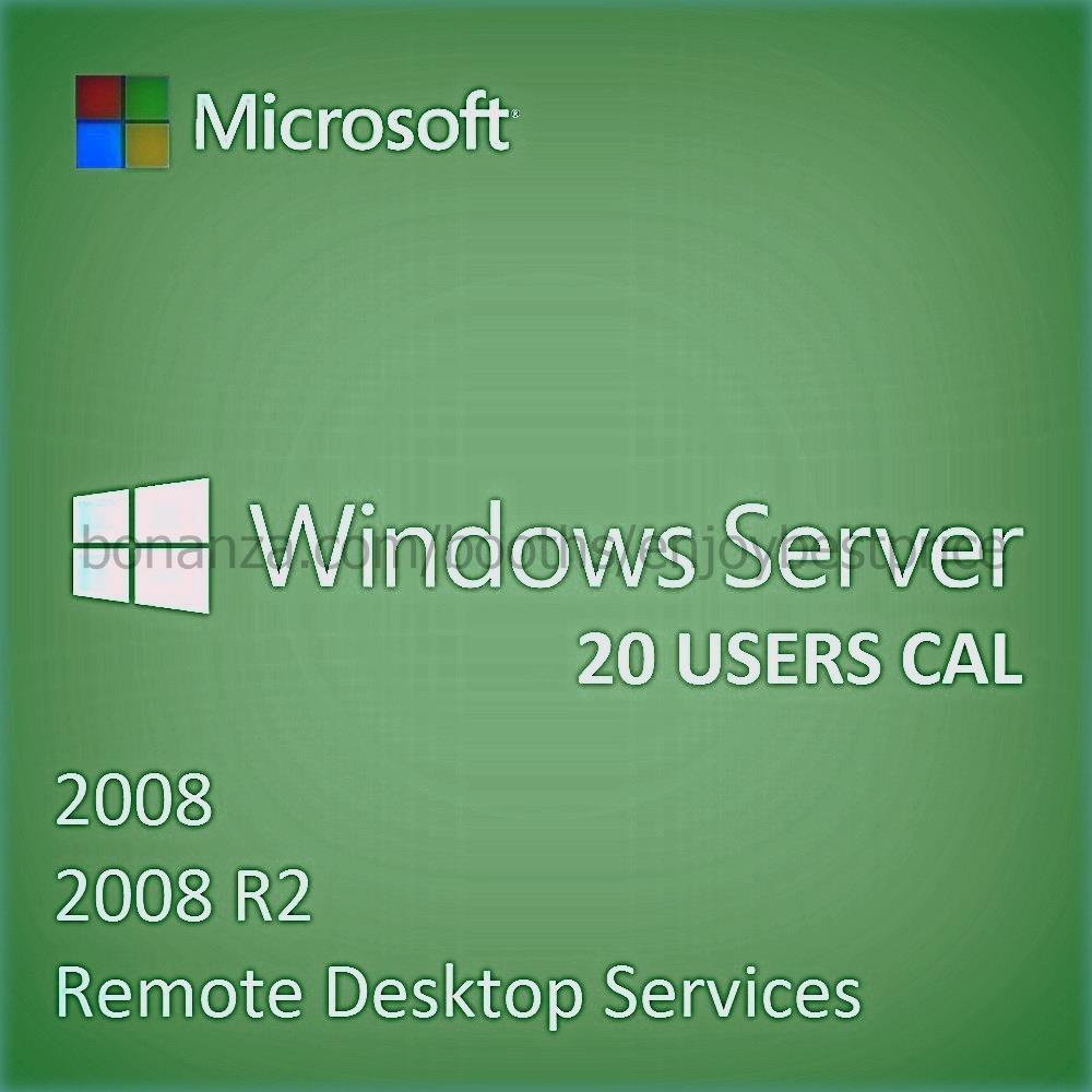 Microsoft Windows Server 2008 R2 Remote Desktop Services 20 Users CAL
