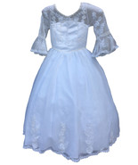 Girls White Special Occasion Dress  size 7 - $35.00