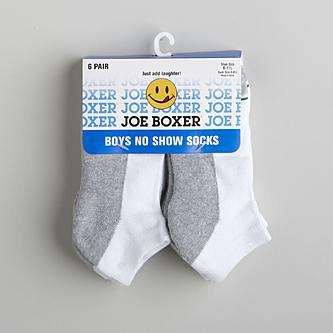 Joe Boxer Boy's No Show Socks 6 Pair 