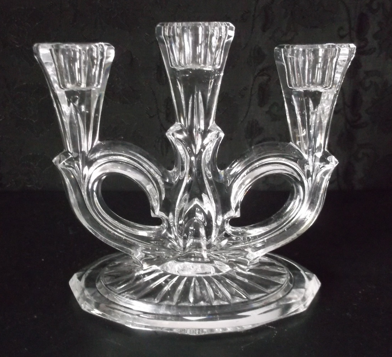 Vintage Elegant Cut Crystal Candelabras Candle Holders Triple Arm 3