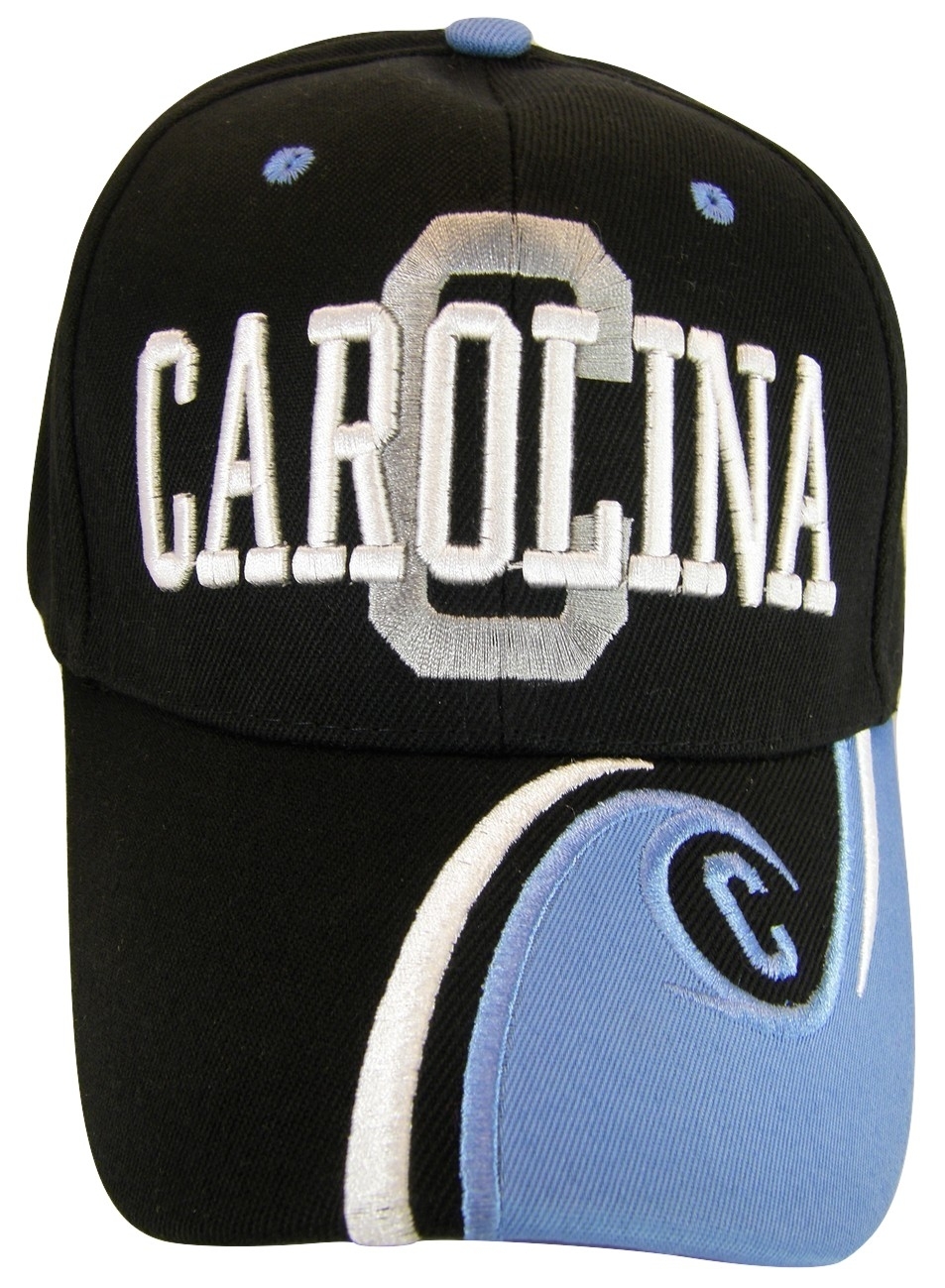 North Carolina Men's Wave Pattern Curved Brim Adjustable Baseball Cap