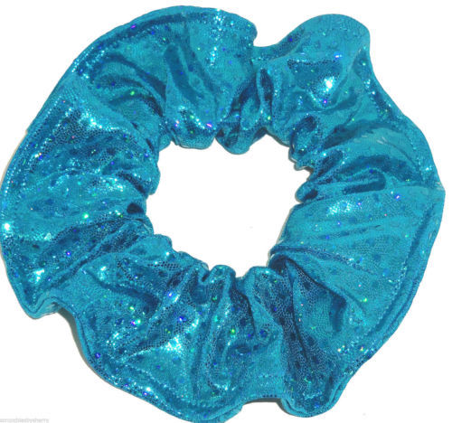 Primary image for Ocean Blue Metallic Spandex Hair Scrunchie Scrunchies by Sherry Swimwear