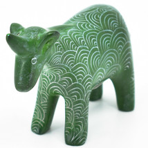 Vaneal Group Hand Carved Kisii Soapstone Green Unicorn Figurine Made in Kenya image 2