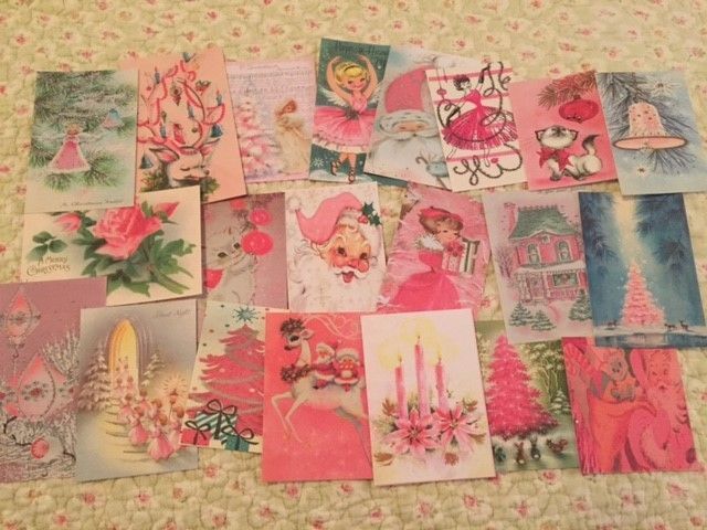 Primary image for Christmas Pink Shabby Adorable Vintage Die Cuts/Gift Tags 42 Piece