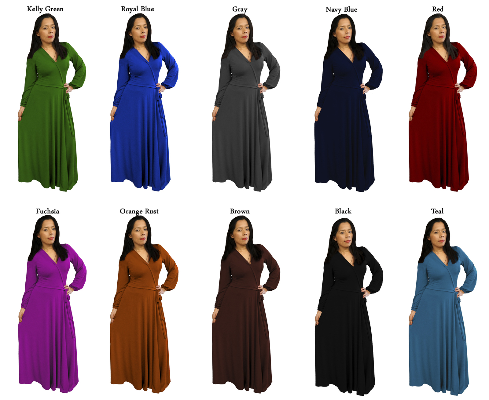 Image of DBG Women's Polyester Long Sleeves Maxi Dress