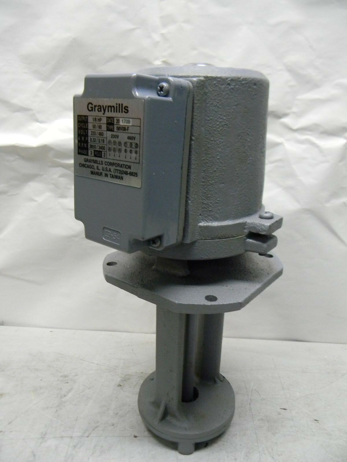 Graymills Cast Iron Recirculation Coolant Replacement Pump IMV08F