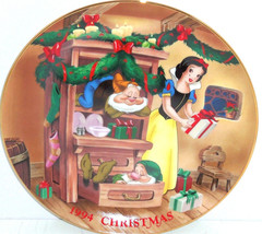 Disney Snow White Seven Dwarfs Collector Plate 1994 Christmas Dreams Vin... - $49.95