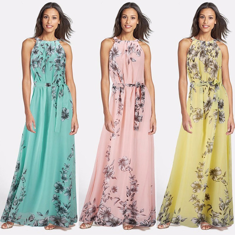 Image of Floral Print Maxi Dresses