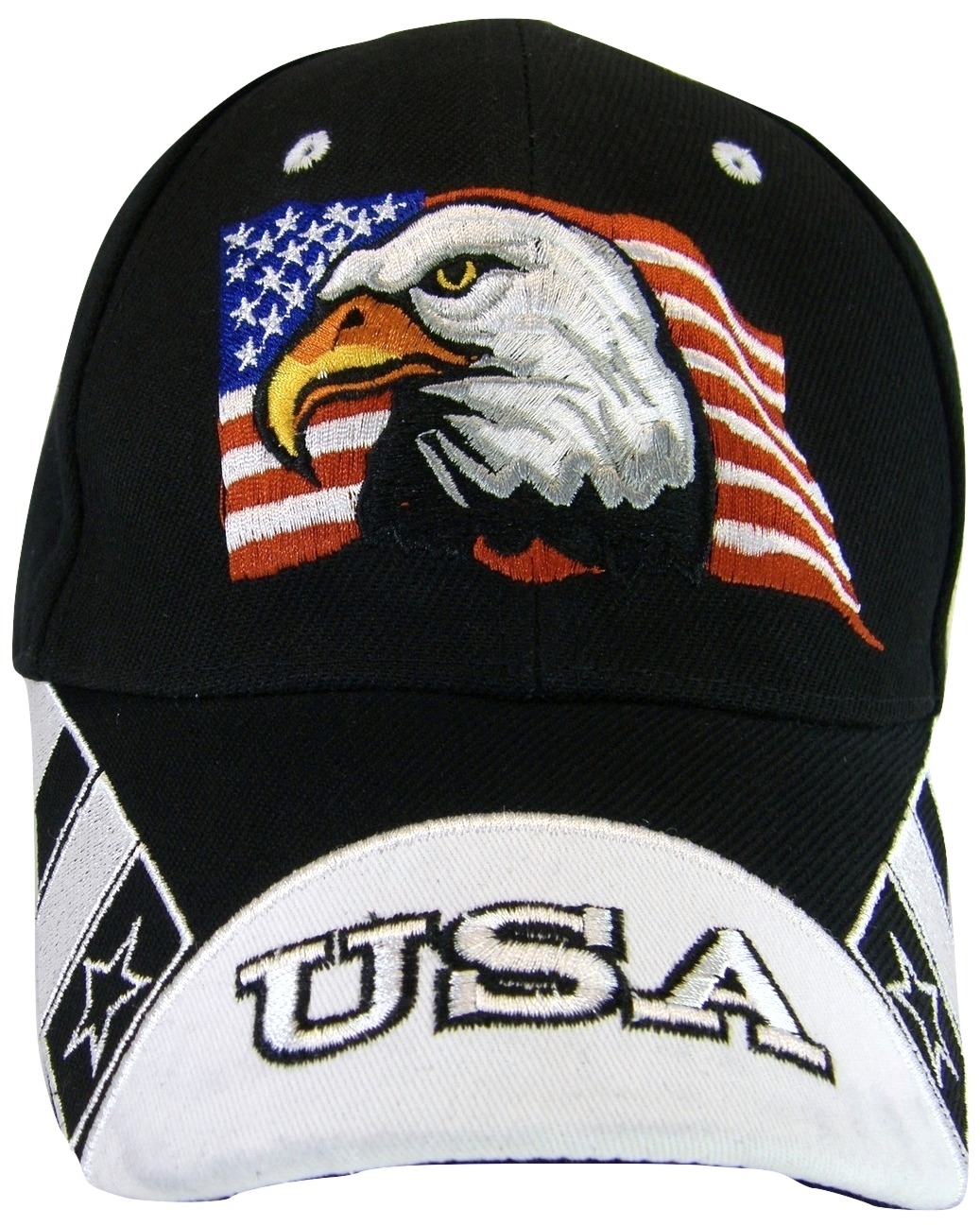 USA American Flag & Bald Eagle Patriotic Men's Adjustable Baseball Cap ...