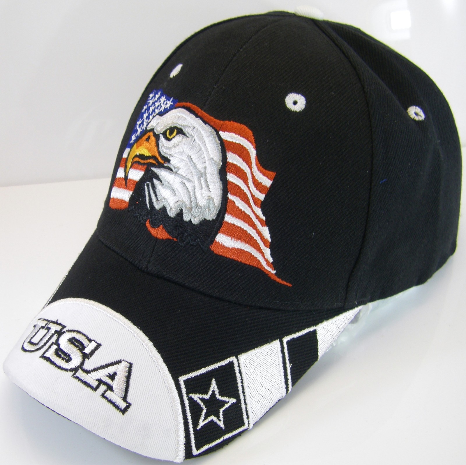 USA American Flag & Bald Eagle Patriotic Men's Adjustable Baseball Cap