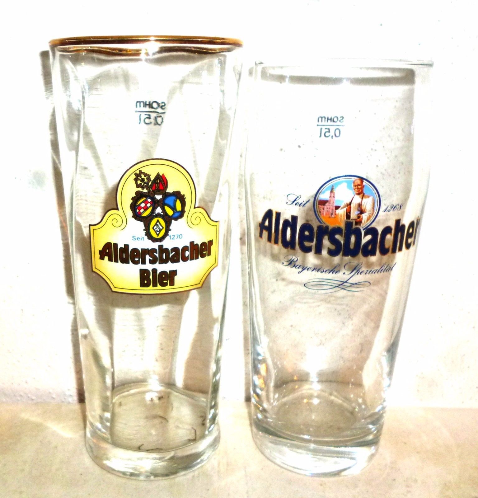 2 Aldersbacher Bavaria 0.5L German Beer Glasses - £11.16 GBP