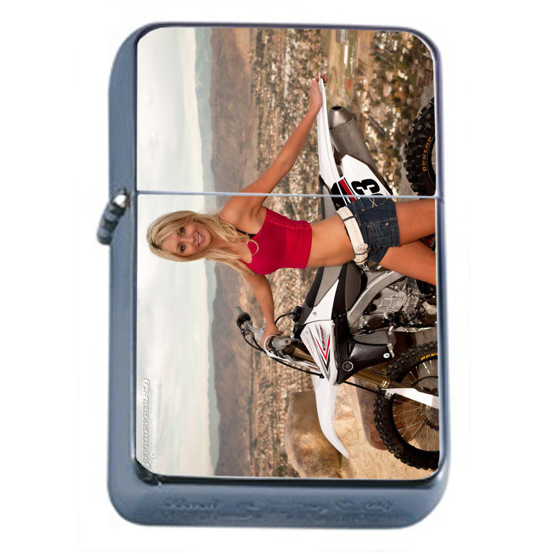 California Bikini Model PIn Up D6 Flip Top Oil Lighter Wind Resistant
