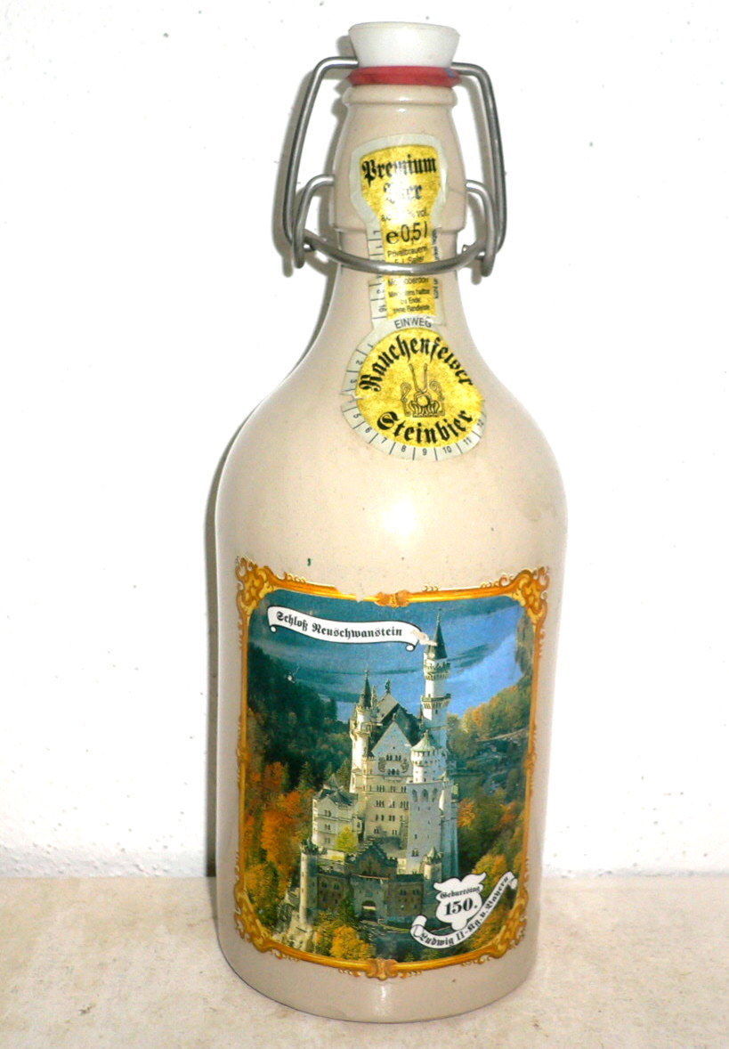Mad Fritz Empty Amber Beer Bottle Re-Sealable Flip Top Volume 22 fl.oz.