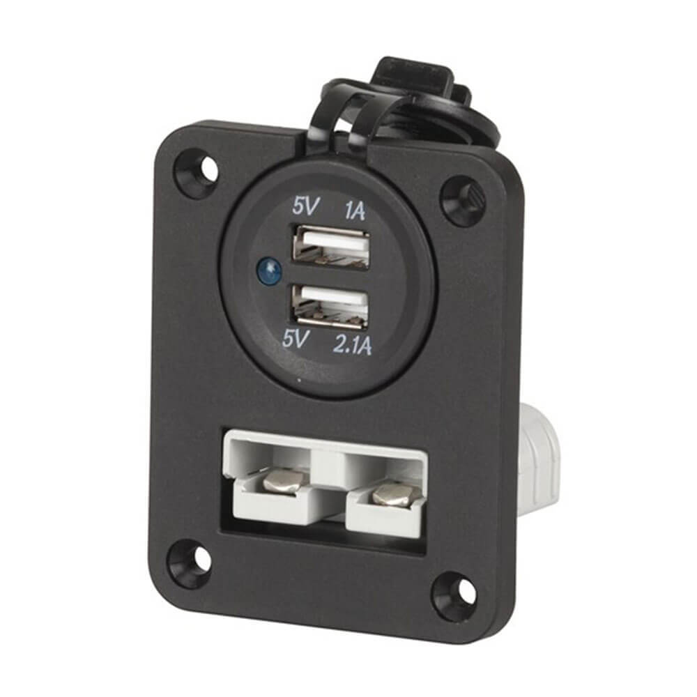 Powertech Panel Mount with 2 Pole anderson SB50 and USB Socket - Car ...