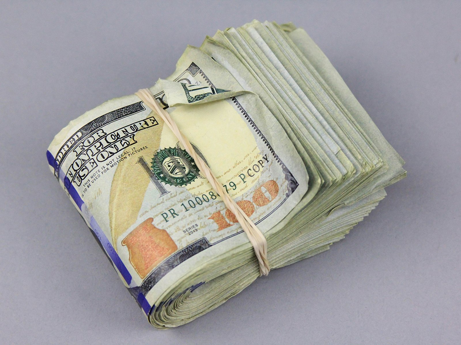 PROP MONEY Real Looking AGED Copy NEW STYLE $100s FULL PRINT Fat Fold ...