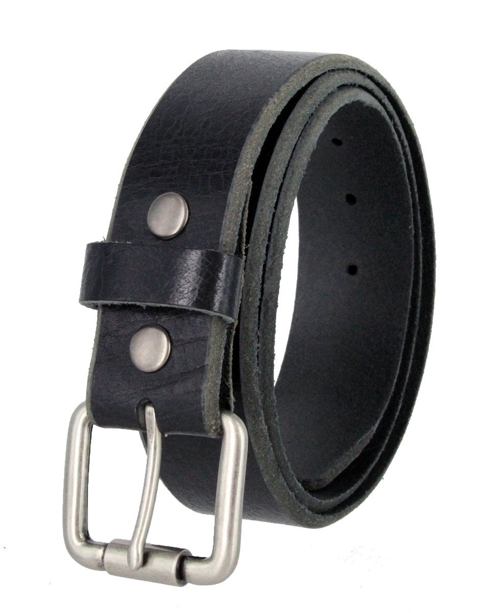 mens black leather dress belt with gold buckle