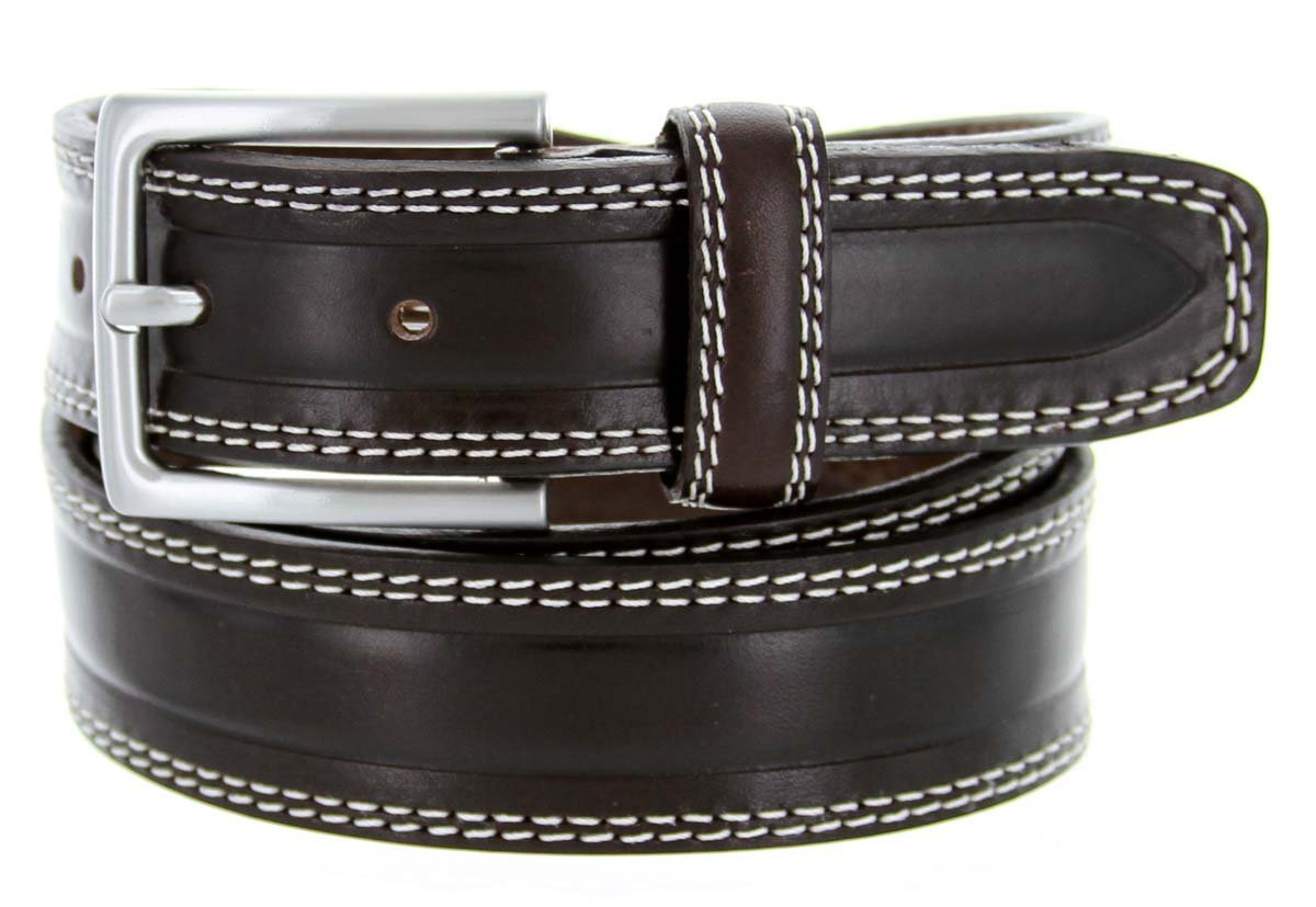 Tennessee Brass Buckle Leather Work and Uniform Casual Jean Belt for Men