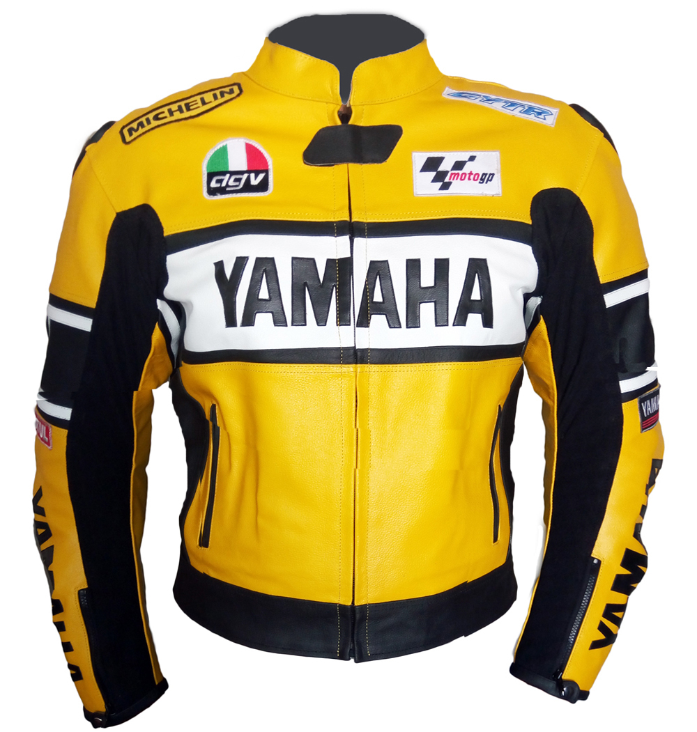 Yamaha Yellow Biker Leather Jacket Back Hump Men's Other Motorcycle