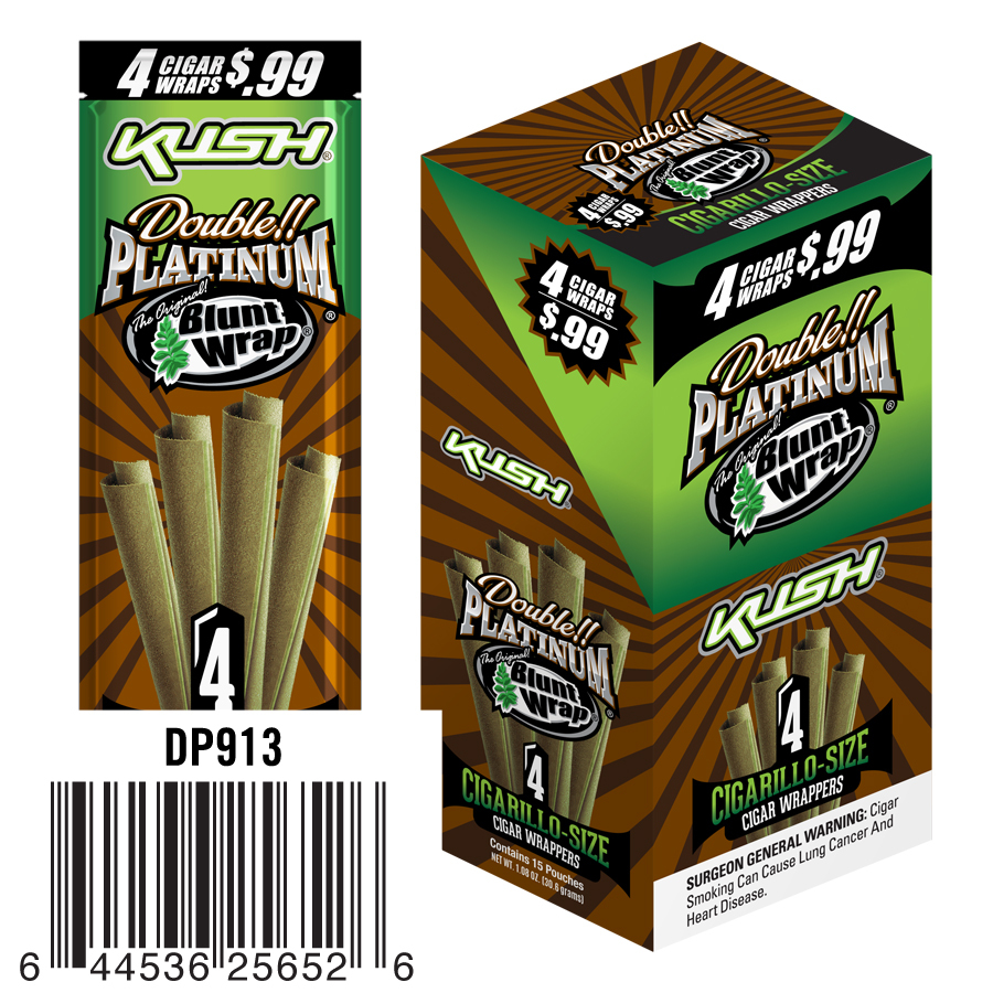 Double Platinum Blunt Wraps Cigar Wrap Rolling Kush 15 pkg ...