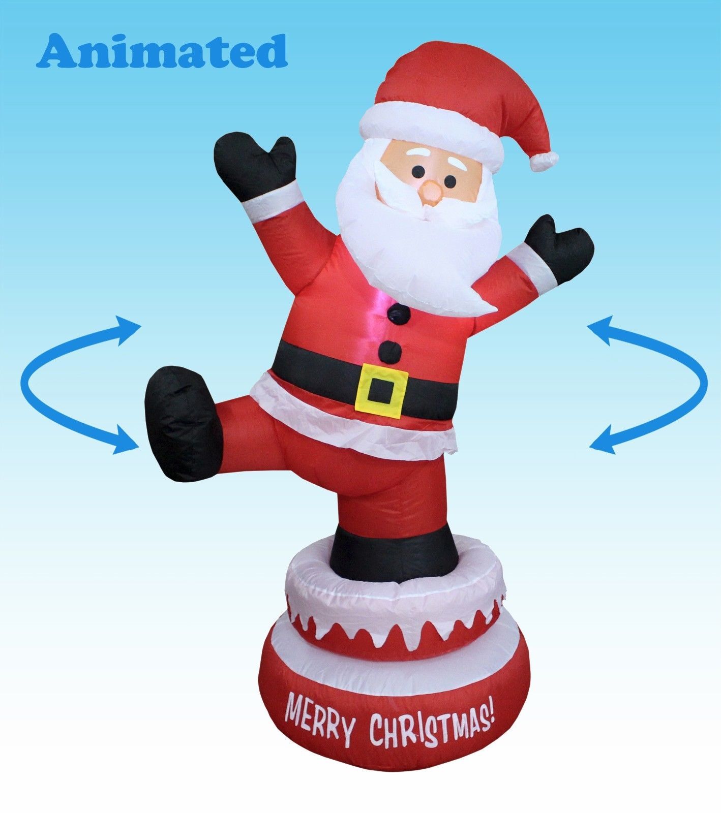 5 Foot Tall LED Animated Christmas Inflatable Santa Claus Yard ...