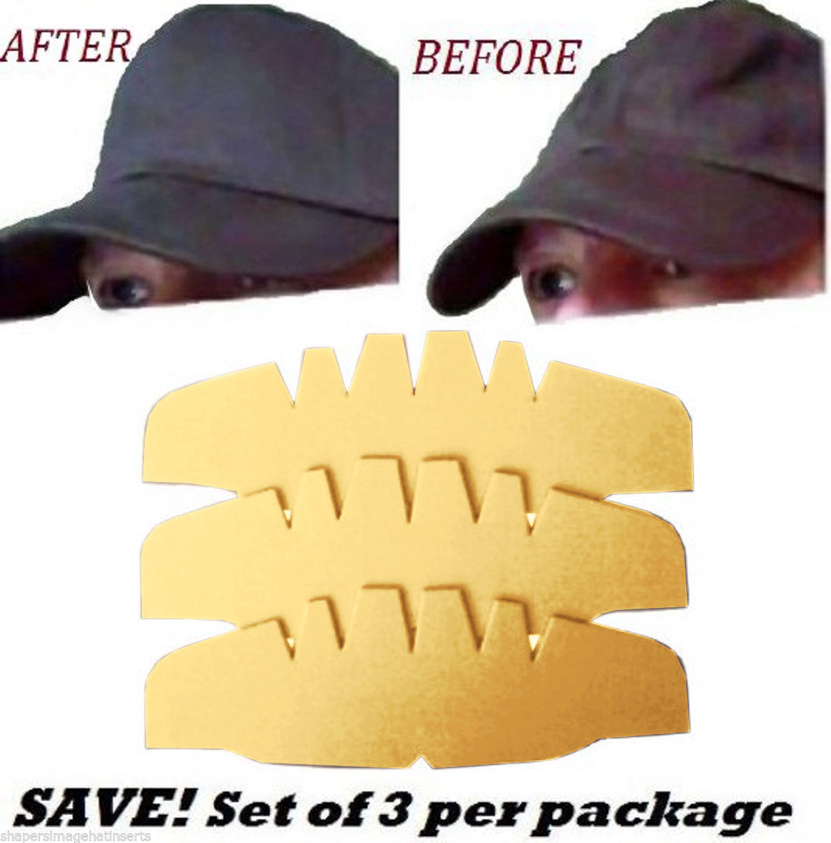 SAVE! 3 Pk. BEIGEBaseball Caps Crown Inserts Hat Shaper Hat Liner