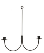 2 ARM WROUGHT IRON CANDLE CHANDELIER Amish Handmade Country Candelabra USA - $39.17