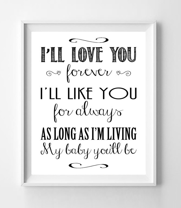 I'LL LOVE YOU FOREVER 8x10 Wall Art Poster PRINT
