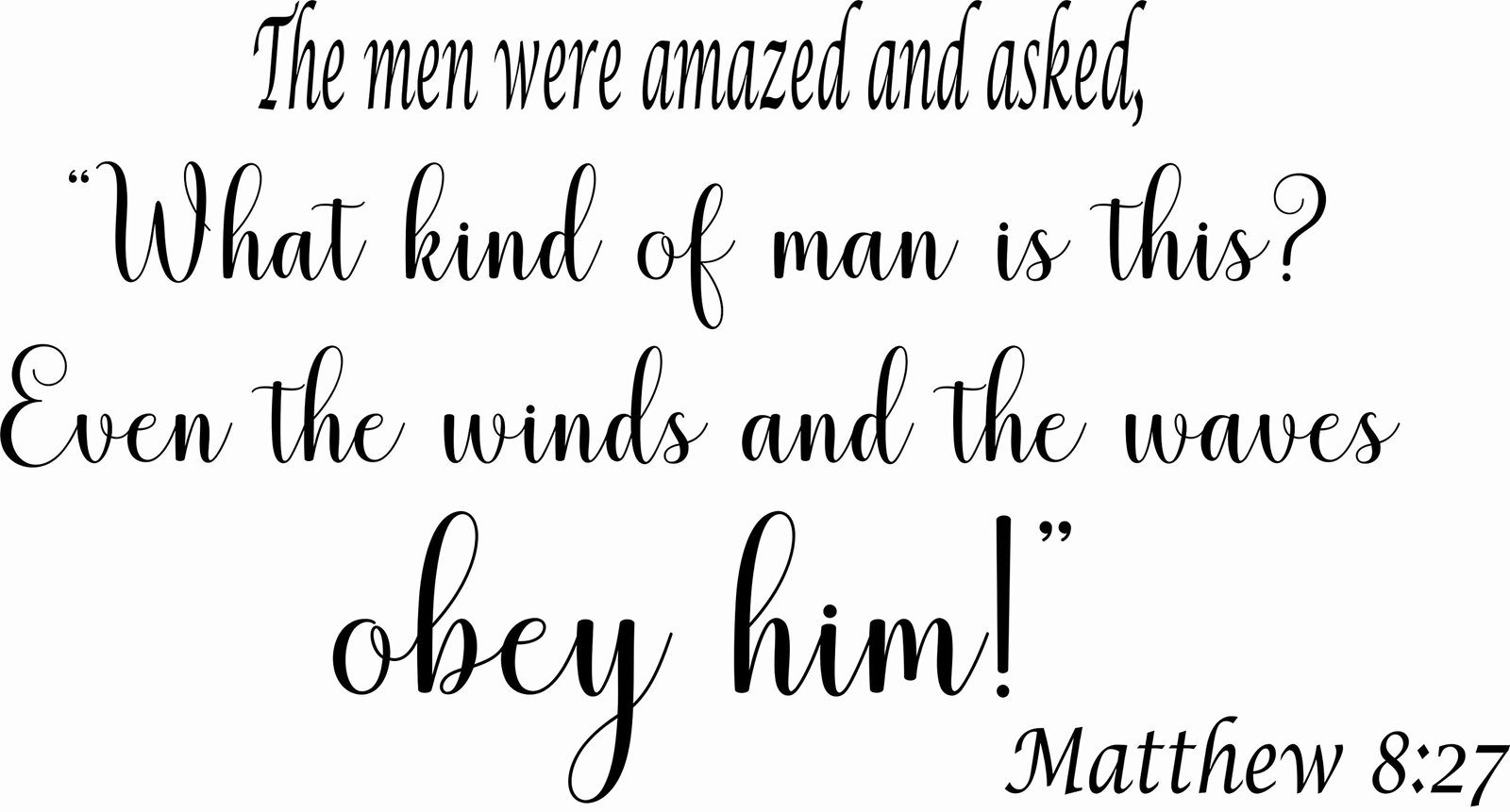 Matthew 8:27 The men were amazed and asked, 