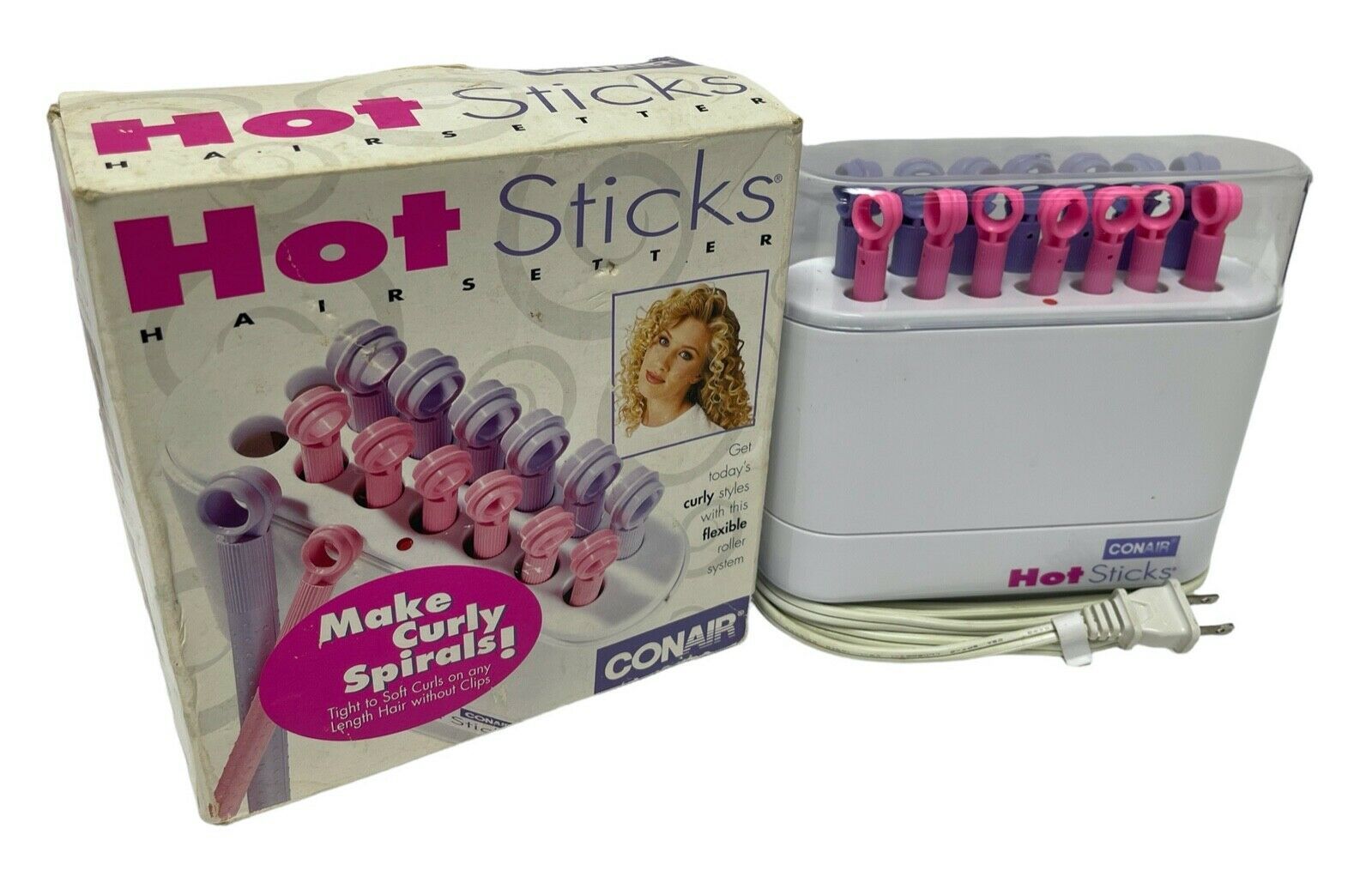 CONAIR Hot Sticks Hair Setter 14 Flexible Rollers Curlers HS18R in