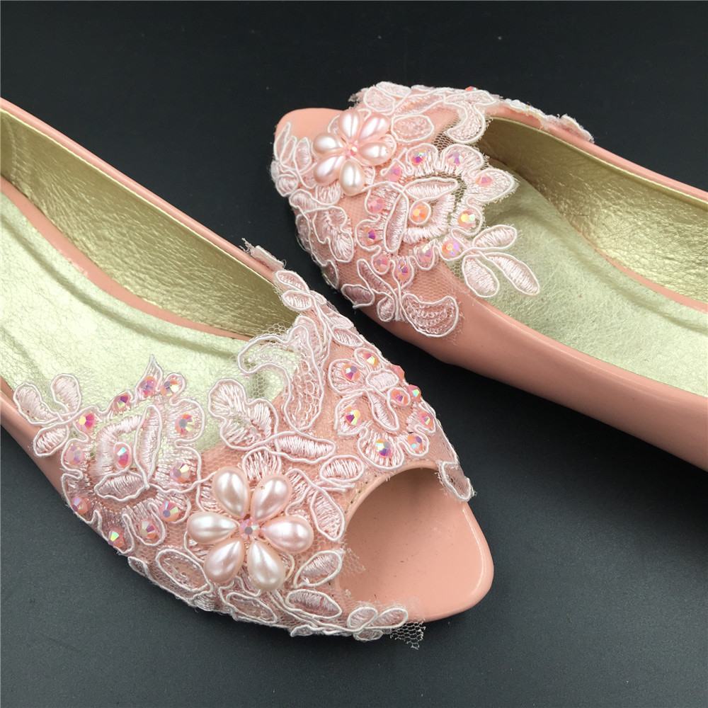 blush bridal flats