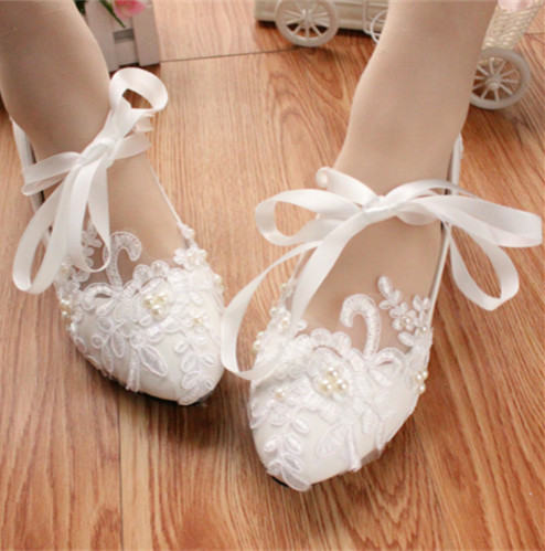 flats with ribbon laces