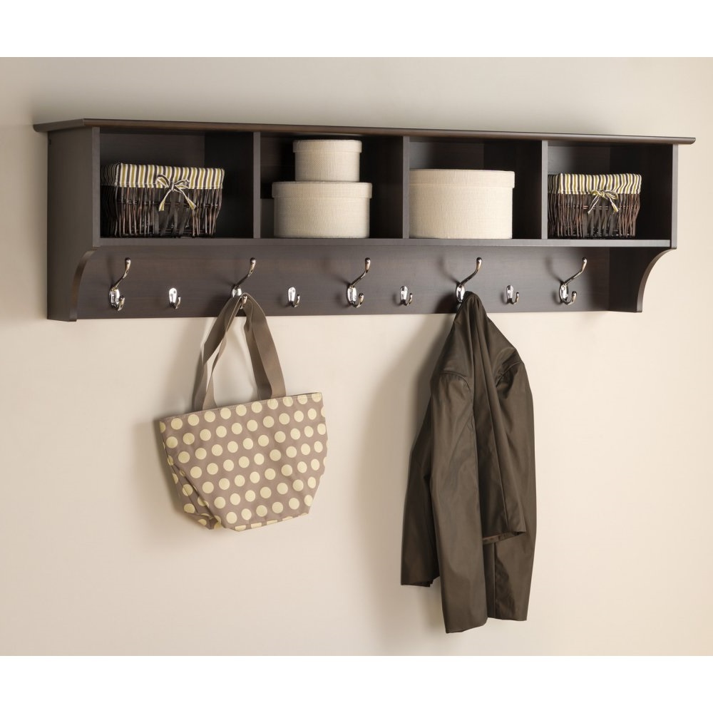 Wall Coat Hat Rack Wood Storage Shelf Hooks And 11 Similar Items