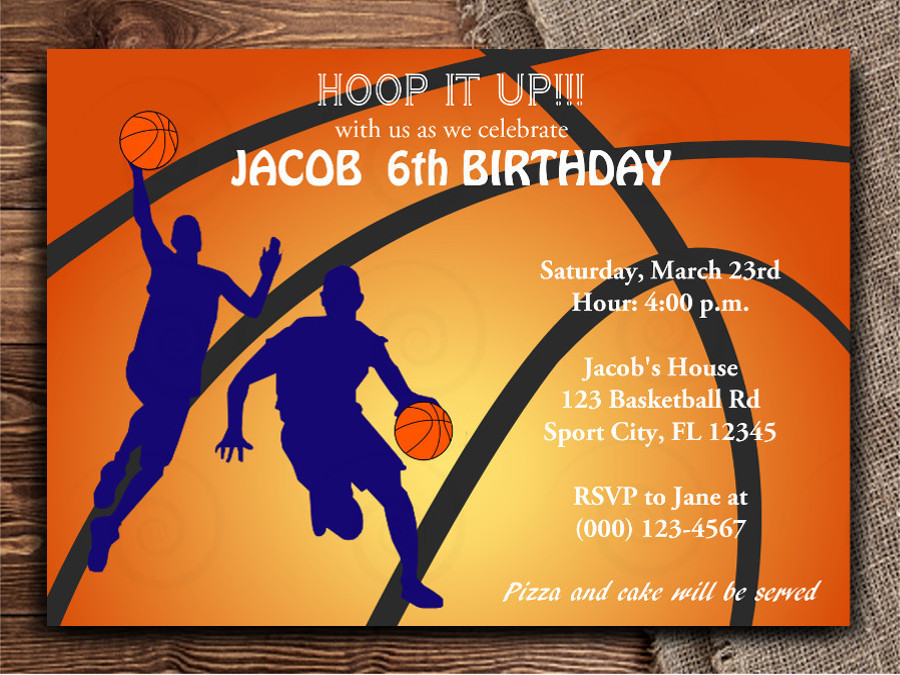 BASKETBALL Invitation - Printable and Text Editable PDF file in Adobe ...